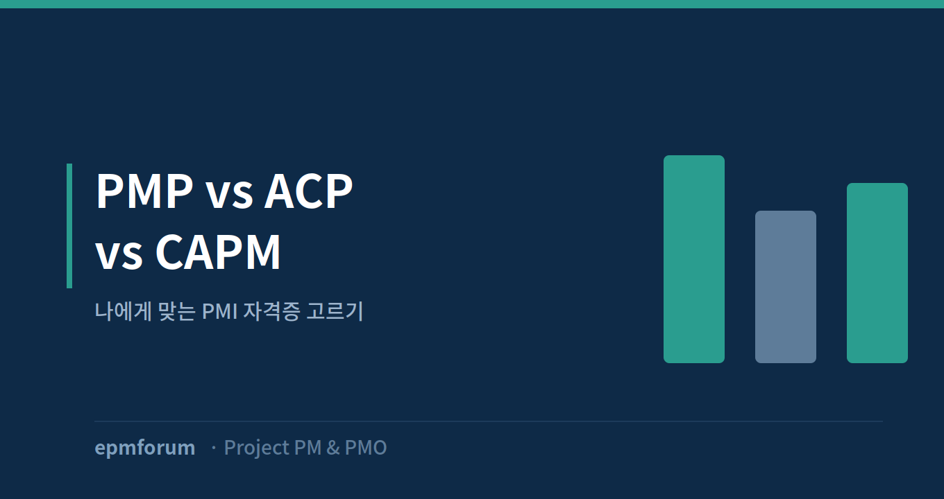 PMP vs PMI-ACP vs CAPM: 나에게 맞는 PMI 자격증 고르기 그림