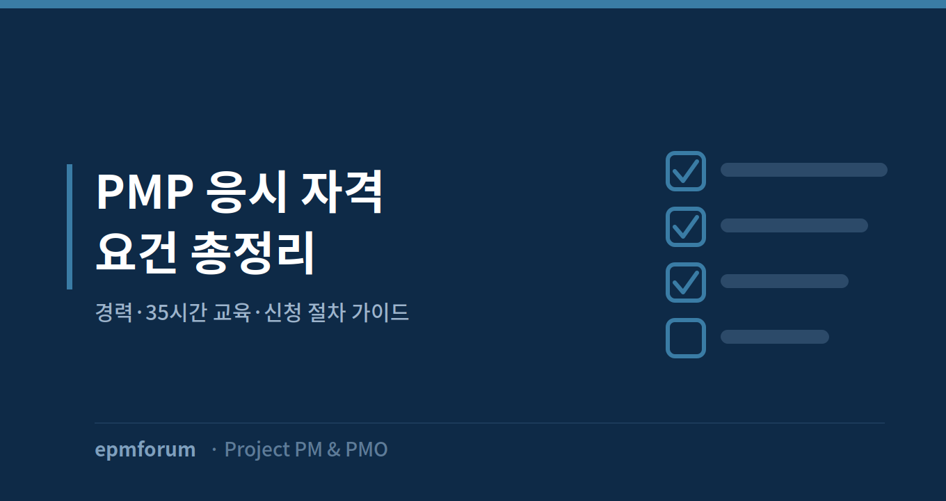 PMP 응시 자격 요건 총정리: 경력, 35시간 교육, 신청 절차 가이드 그림