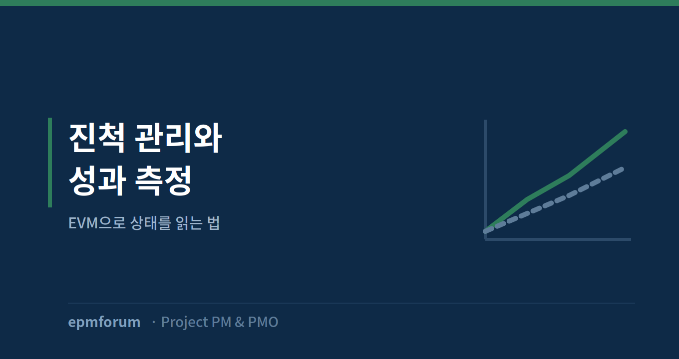 진척 관리와 성과 측정: EVM으로 상태를 읽는 법 그림
